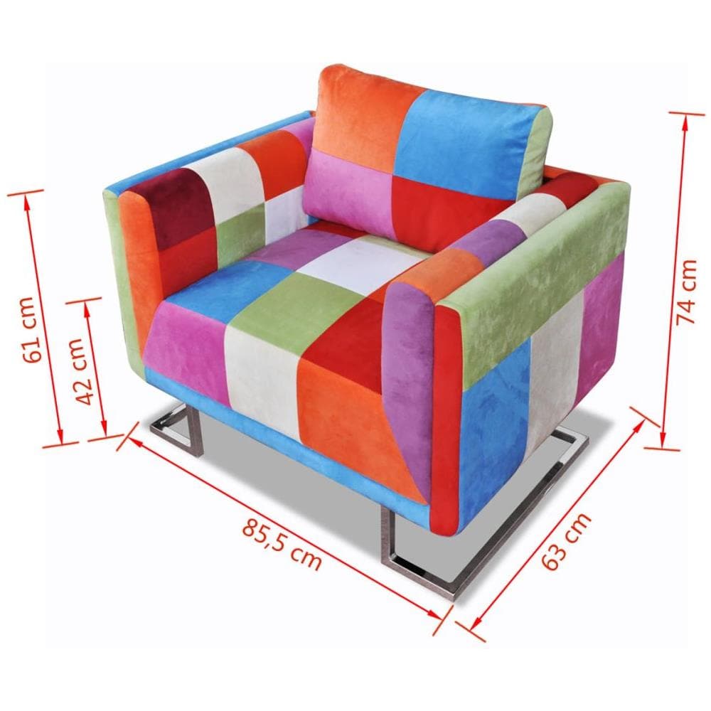 Sedia Cubo Con Rappezzatura E Piedi In Cromo - Foto 19