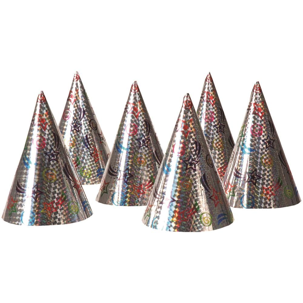 6 Cappelli Da Festa Olografati Con Stelle Taglia Unica - Foto 1