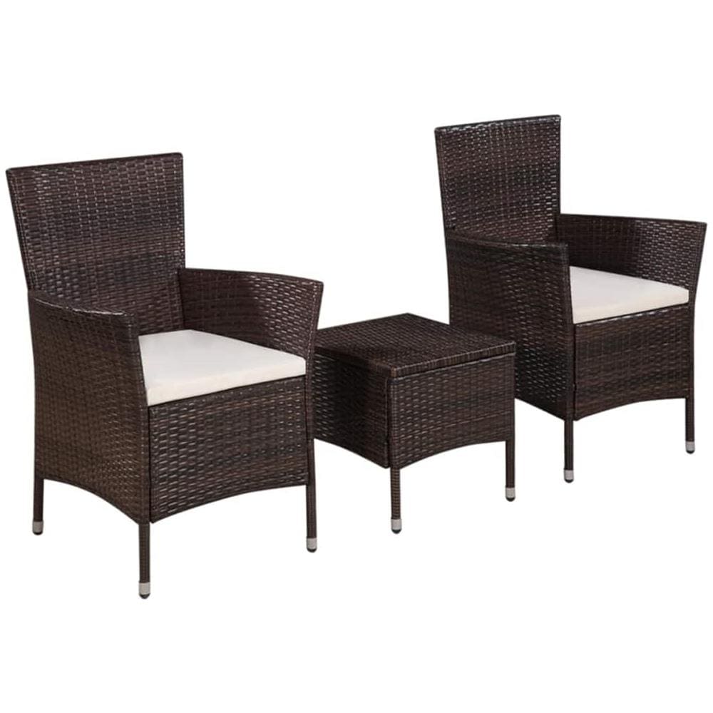 Set Bistrot Da Esterno In Polyrattan Marrone - Foto 1