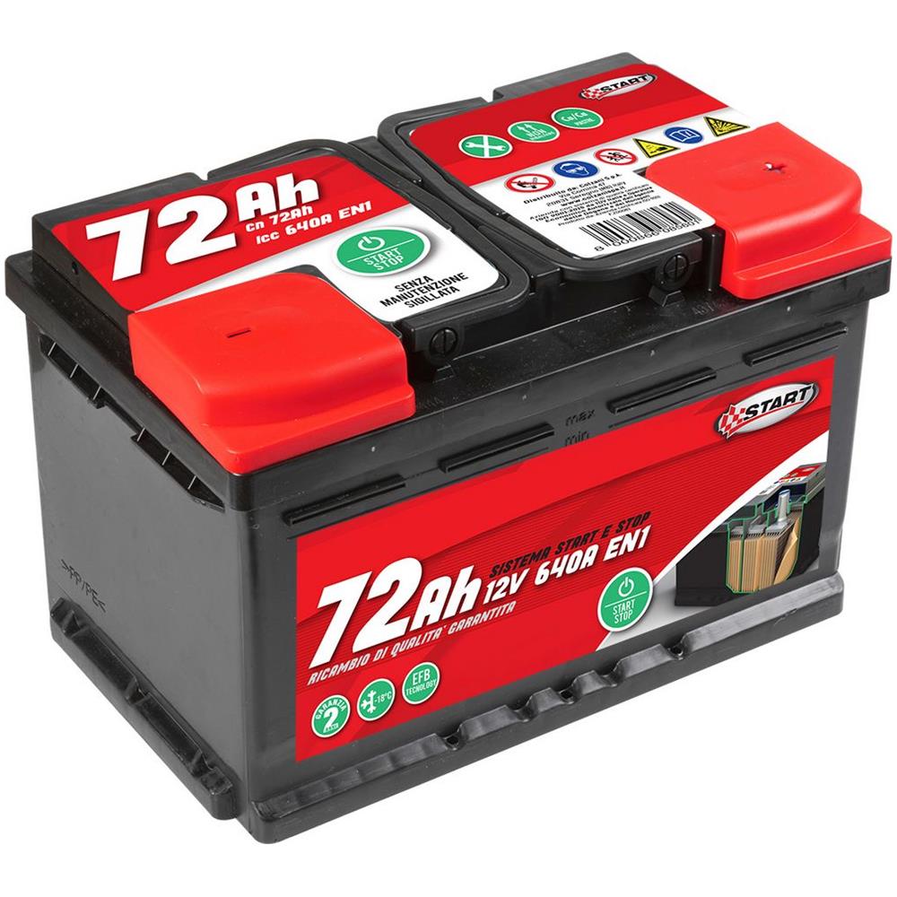 Batteria Stop& 72ah 12v 640a (en1) Sigillata Polo Destro Cassetta L3 - Foto 2
