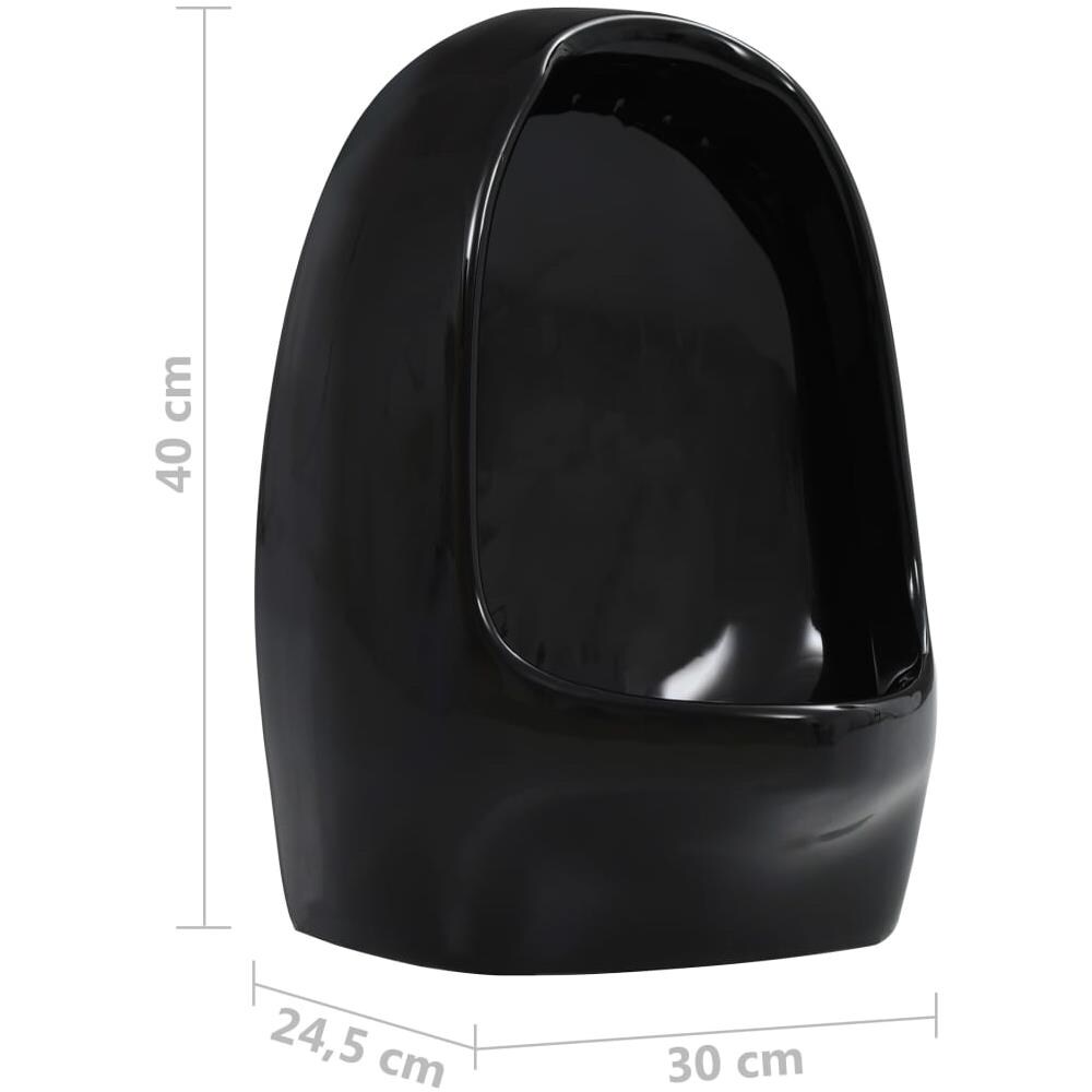 Orinatoio Sospeso Con Sciacquone In Ceramica Nero - Foto 7