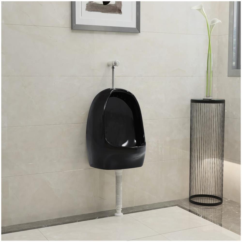 Orinatoio Sospeso Con Sciacquone In Ceramica Nero - Foto 1