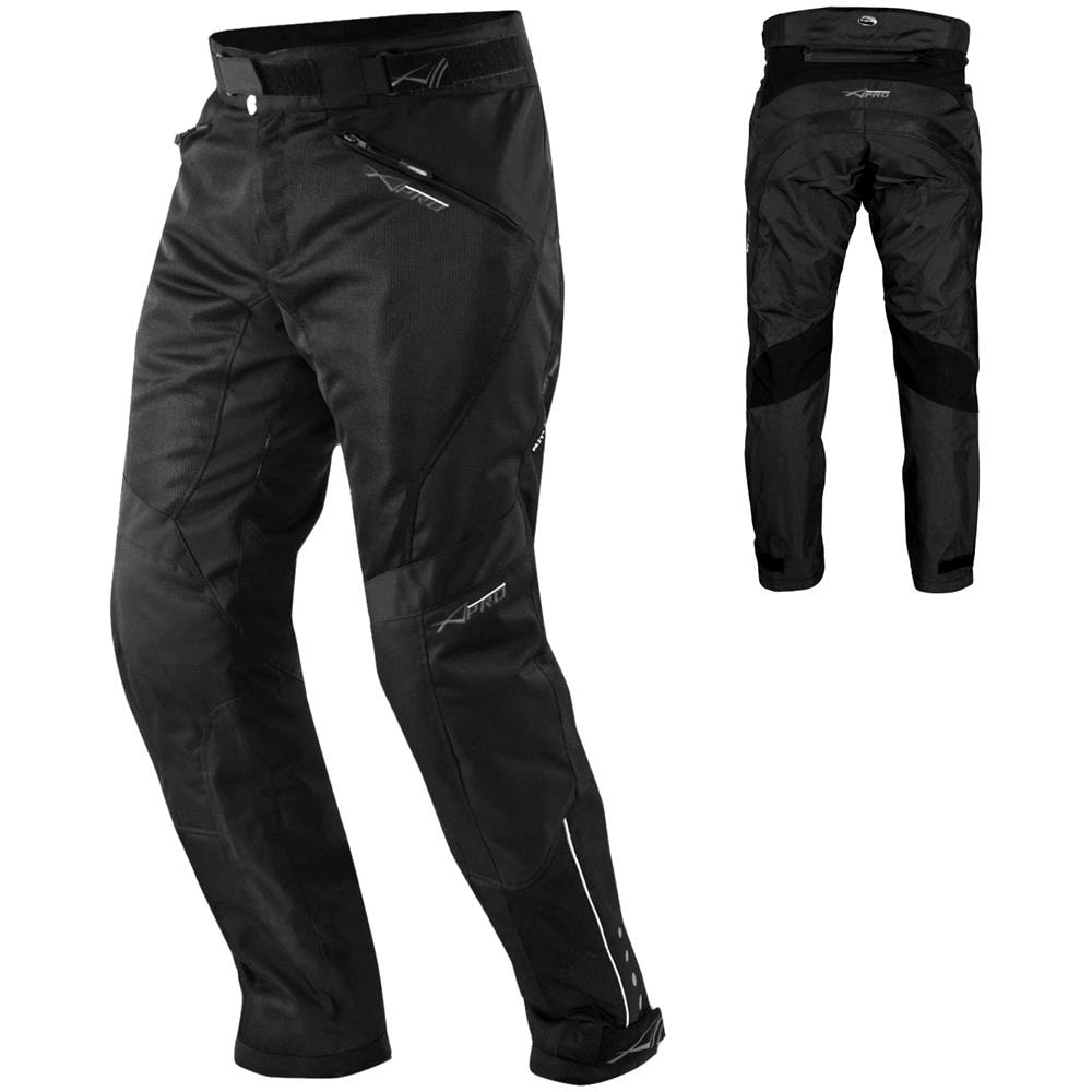 Pantaloni Mesh Traforato Traspirante Tessuto Moto Touring Uomo Nero 36 - Foto 1