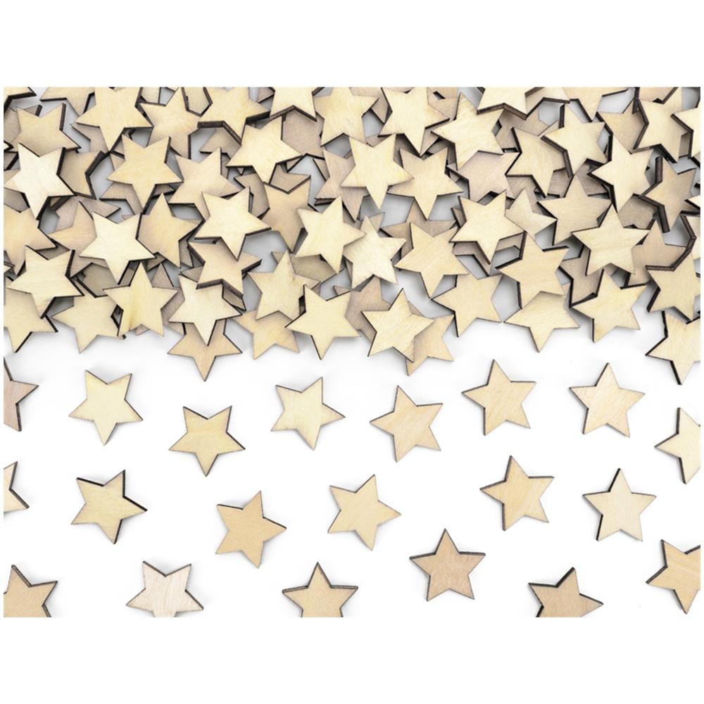 Partydeco - 50 Coriandoli Da Tavola In Legno A Stella 2 X2 Cm - Foto 1