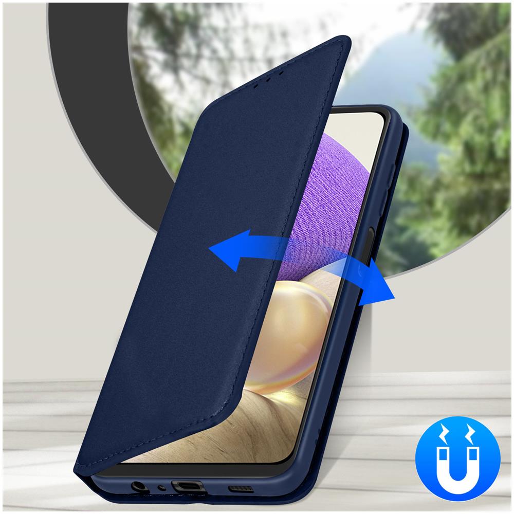 Custodia Samsung Galaxy A32 5g Portacarte Funzione Supporto Similpelle - Blu - Foto 2