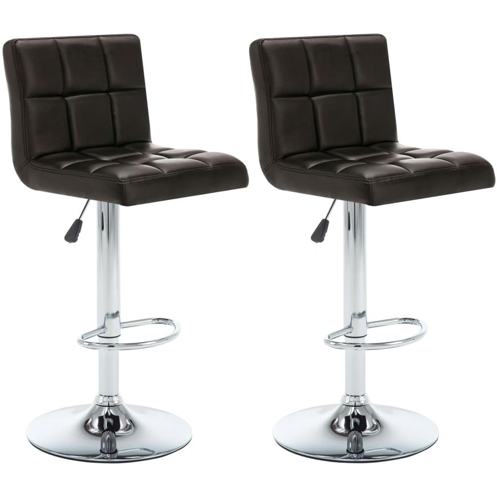 Sgabelli Da Bar 2 Pz Marroni In Similpelle - Foto 2
