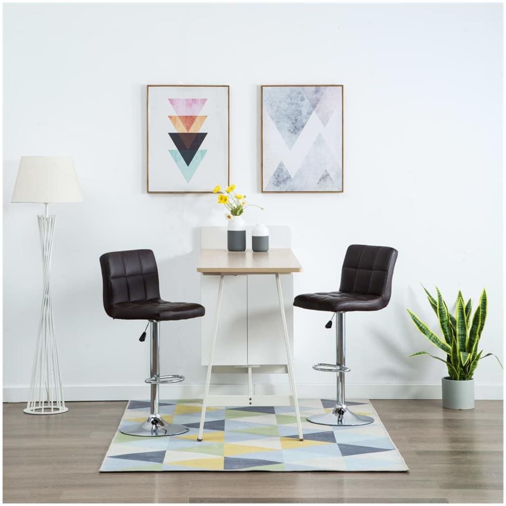 Sgabelli Da Bar 2 Pz Marroni In Similpelle - Foto 1