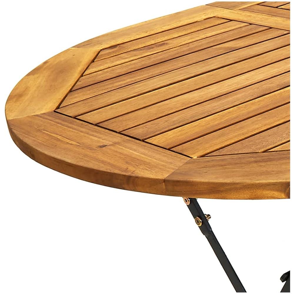 Set Da Pranzo Pieghevole Per Giardino 9pz In Massello Di Acacia - Foto 8