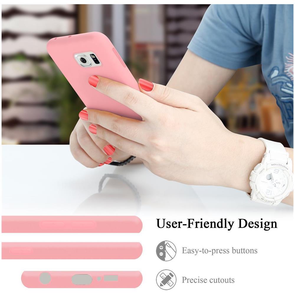 Custodia Compatibile Con Samsung Galaxy S6 Edge Plus In Liquid Rosa - Coperchio Protettivo In Silicone Tpu Flessibile - Foto 7
