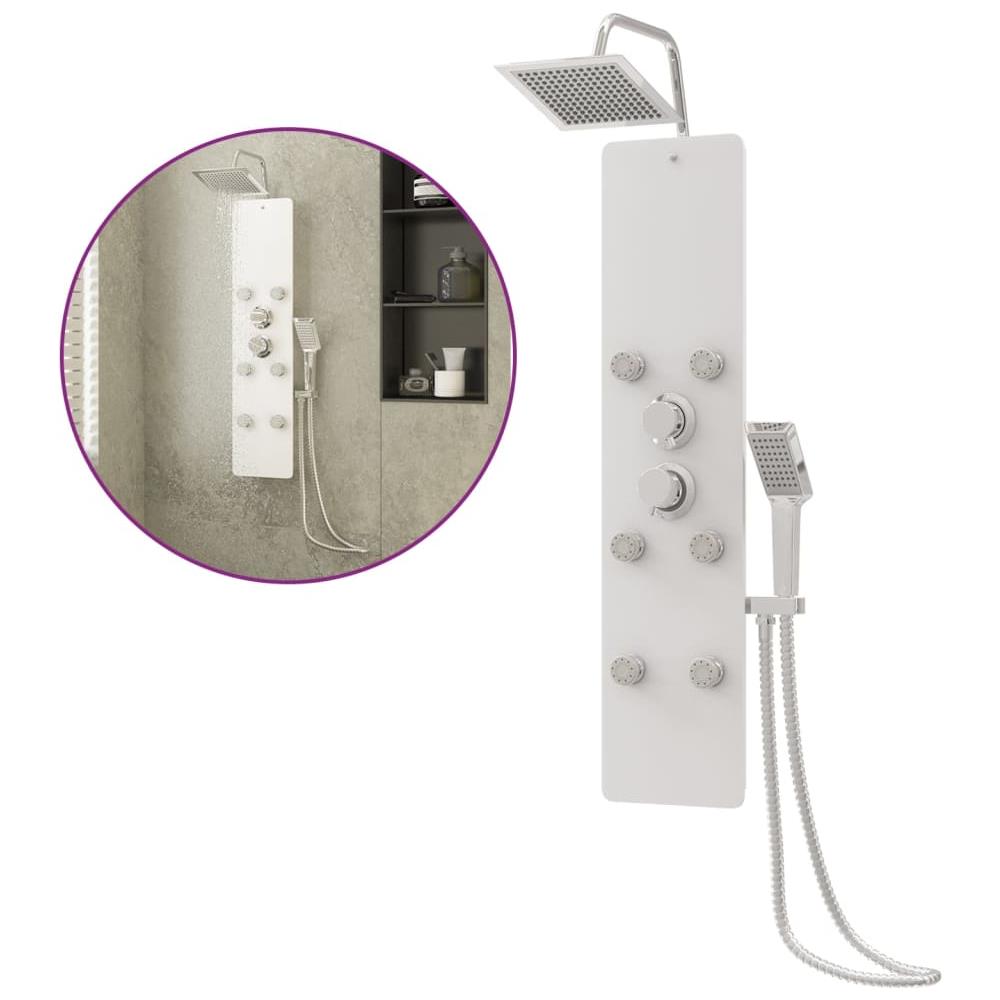 Pannello Doccia In Vetro 25x47,5x130 Cm Bianco - Foto 2