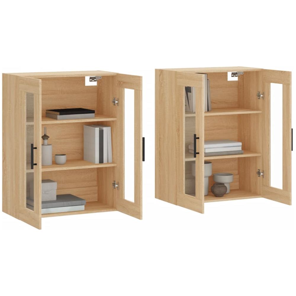 Armadietti A Parete 2 Pz Rovere Sonoma In Legno Multistrato - Foto 3