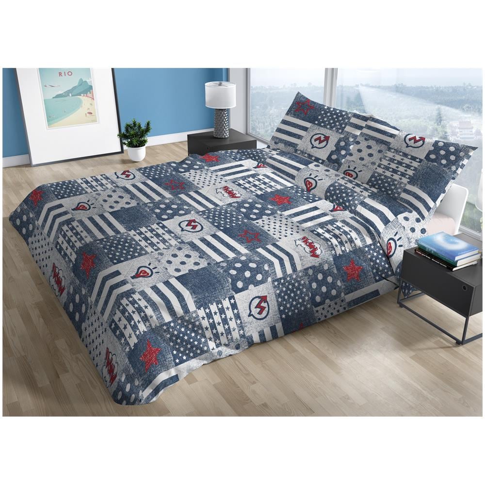 Trapunta Piumone Letto Invernale Imbottita 300gr Microfibra Double Face Bicolor Piazza E Mezza Blu Azzurro 91059887