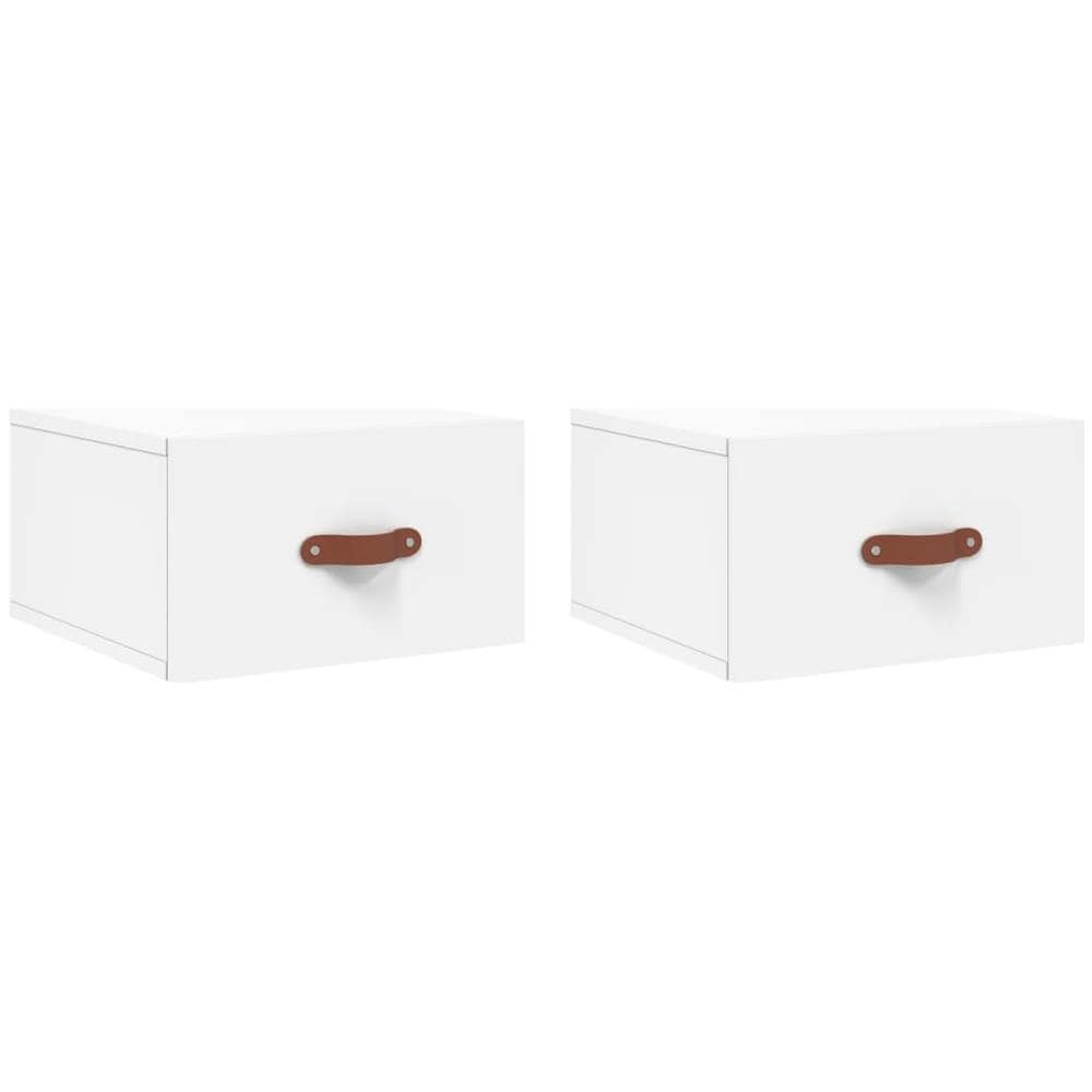 Comodini A Muro 2 Pz Bianchi 35x35x20 Cm - Foto 2