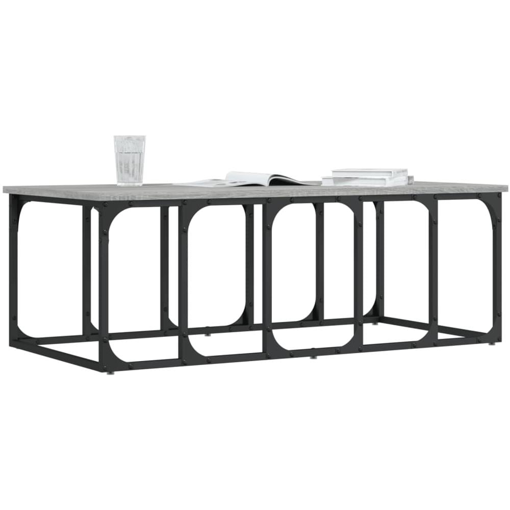 Tavolino Salotto Grigio Sonoma 100x50x35,5cm Legno Multistrato - Foto 3