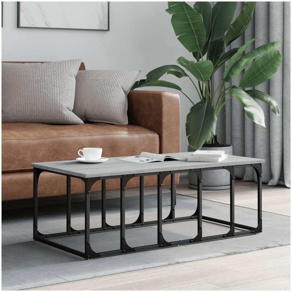 Tavolino Salotto Grigio Sonoma 100x50x35,5cm Legno Multistrato - Foto 1