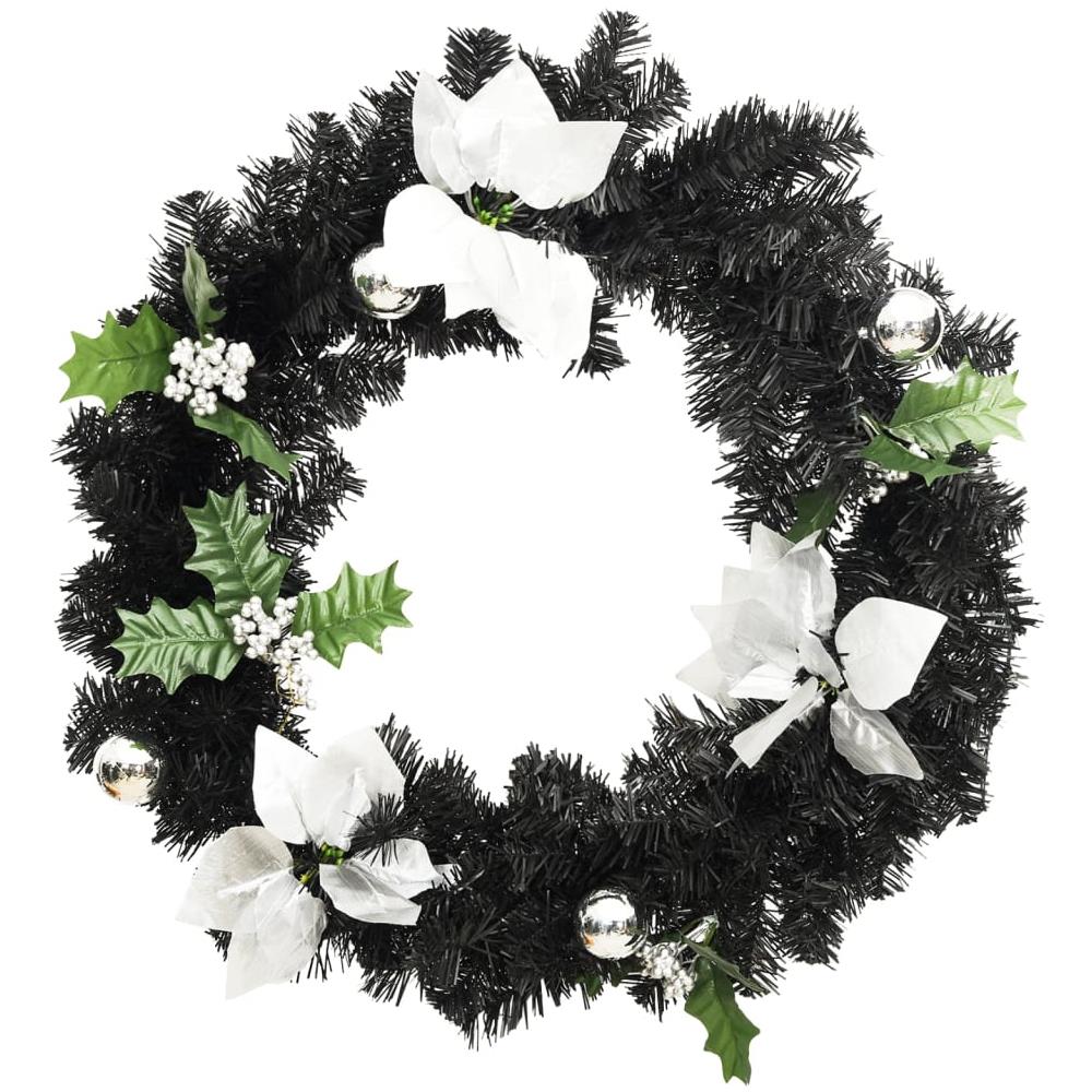 Ghirlanda Natalizia Con Luci Led Nera 60 Cm In Pvc - Foto 3