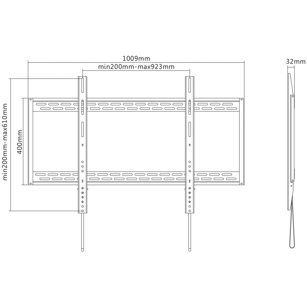 WT100F-067 Supporto TV a parete 2,54 m (100") Nero - Foto 5