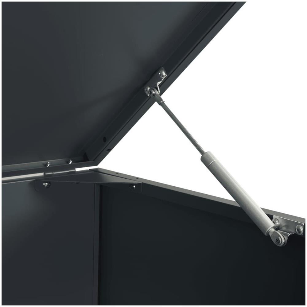 Copribidone con Ruote 2 Bidoni Antracite 138x79x117cm Acciaio - Foto 10