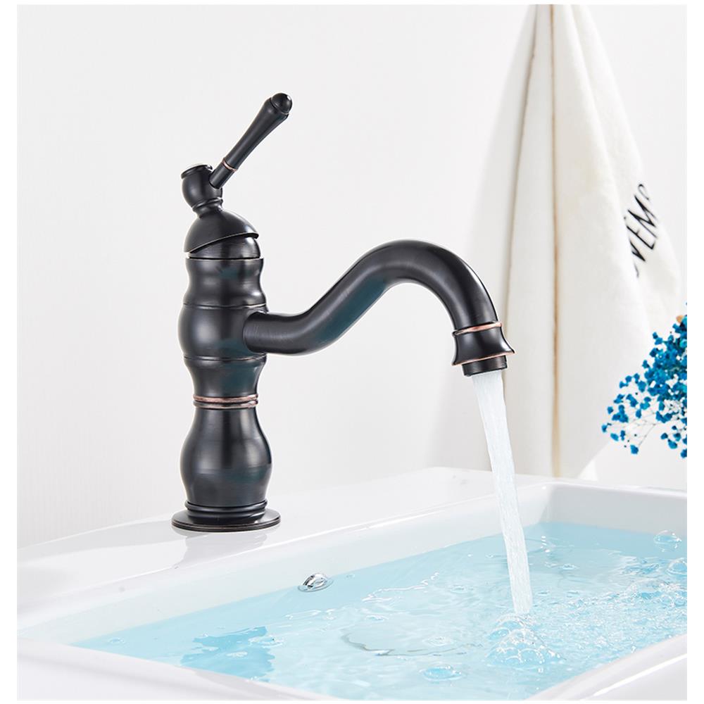 Rubinetto per lavabo da bagno, Blackswan, tipo M149, modello corto nero anticato, misura 21,5 cm - Foto 2