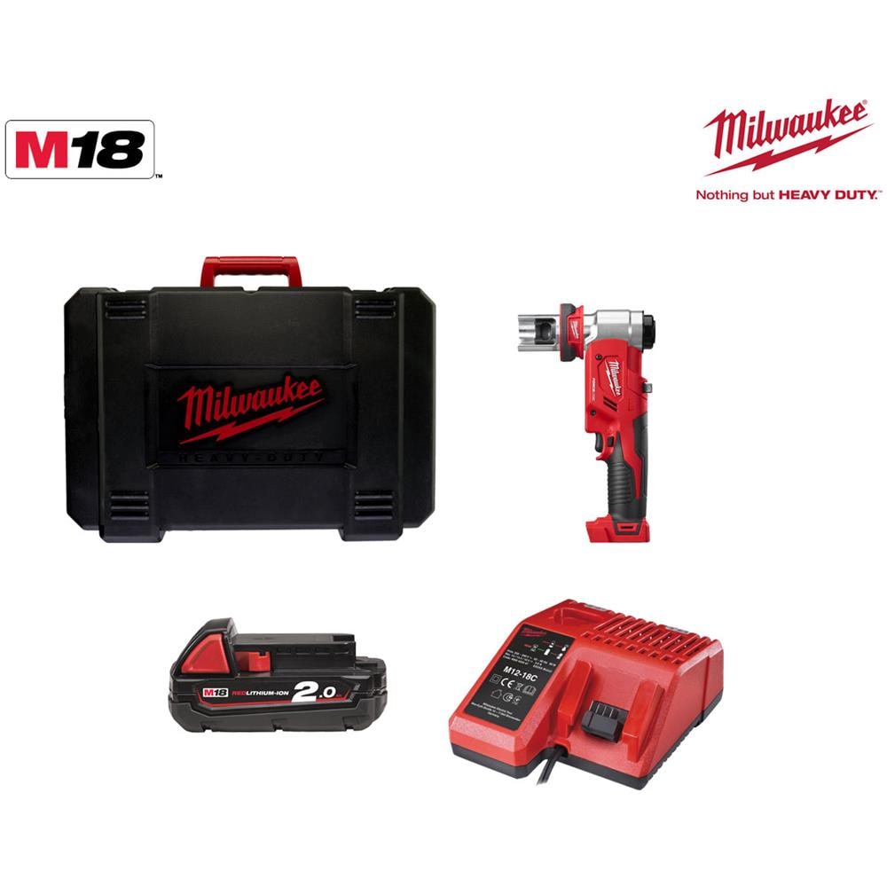Cutter Idraulico Milkaukee Forcelogic M18 Hkp-201ca - 1 Batteria 18v 2.0 Ah - 1 Caricatore M12-18c 4933451204 - Foto 2