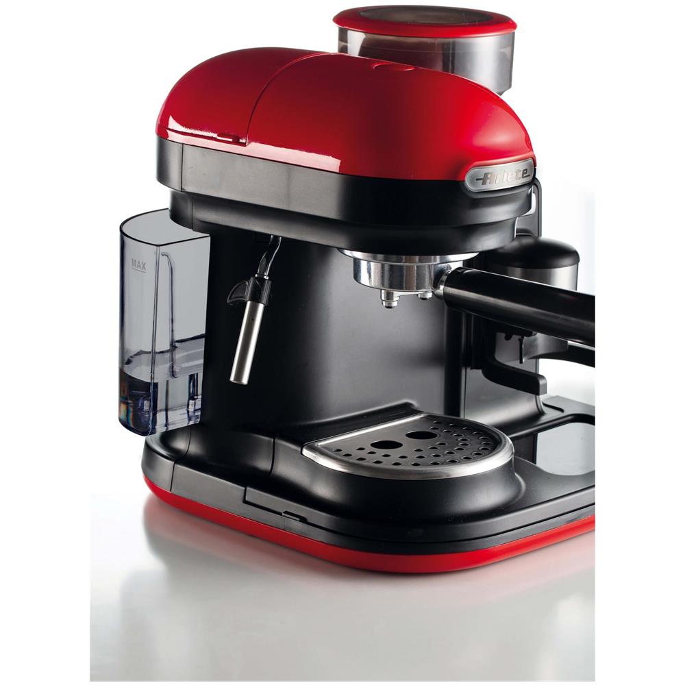 Moderna Macchina Caffé Espresso con Macinacaffè integrato Capacità Serbatoio 0.8 Litri Potenza 1080 Watt Colore Rosso / Nero - Foto 2
