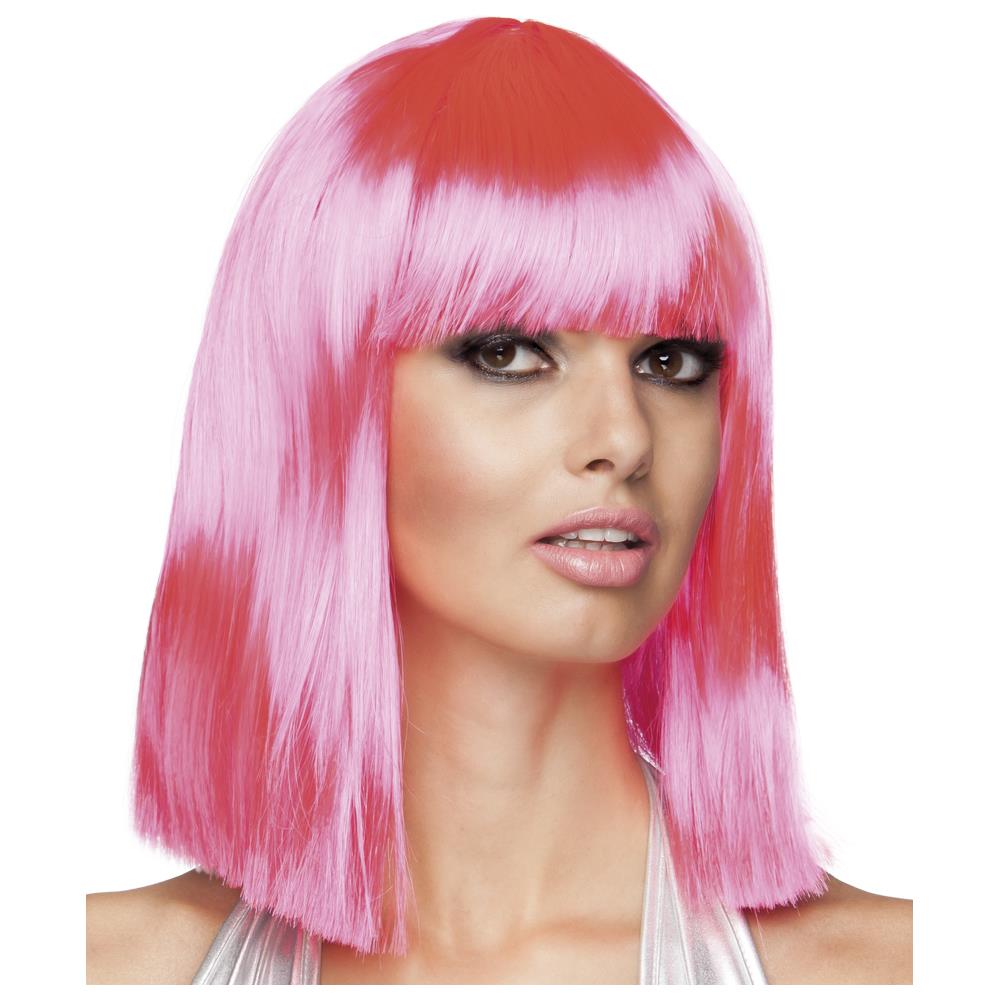 Parrucca Lunghezza Media Rosa Per Donna - Foto 1