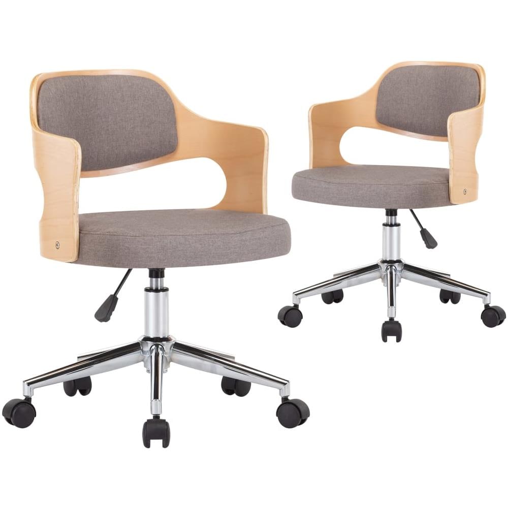 Sedie Da Pranzo Girevoli 2 Pz Grigio Talpa In Legno E Tessuto - Foto 2