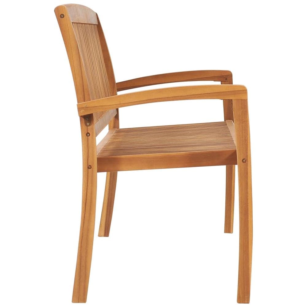 Panchina Giardino Impilabile 3 Posti 159 cm Legno Massello Teak - Foto 2