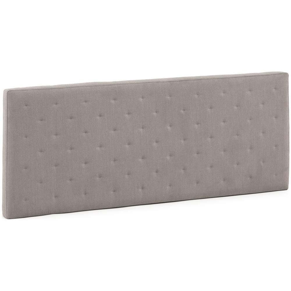 Testiera Rivestita In Tela Malta 140x60 Cm Color Grigio Ricamo Effetto Capitonnè, 8 Cm Di Spessore, Include Hardware Per Il Fissaggio Alla Parete - Foto 1