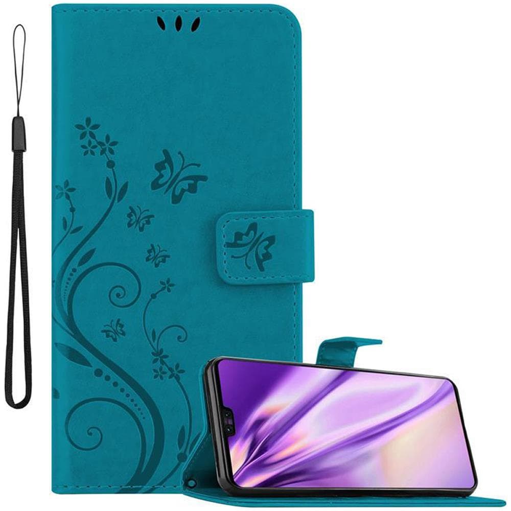Custodia Compatibile Con Huawei Mate 30 In Blu Fiore - Coperchio Protettivo In Design Floreale Con Chiusura Magnetica, Funzione Stand E Slot Per Carte - Foto 1