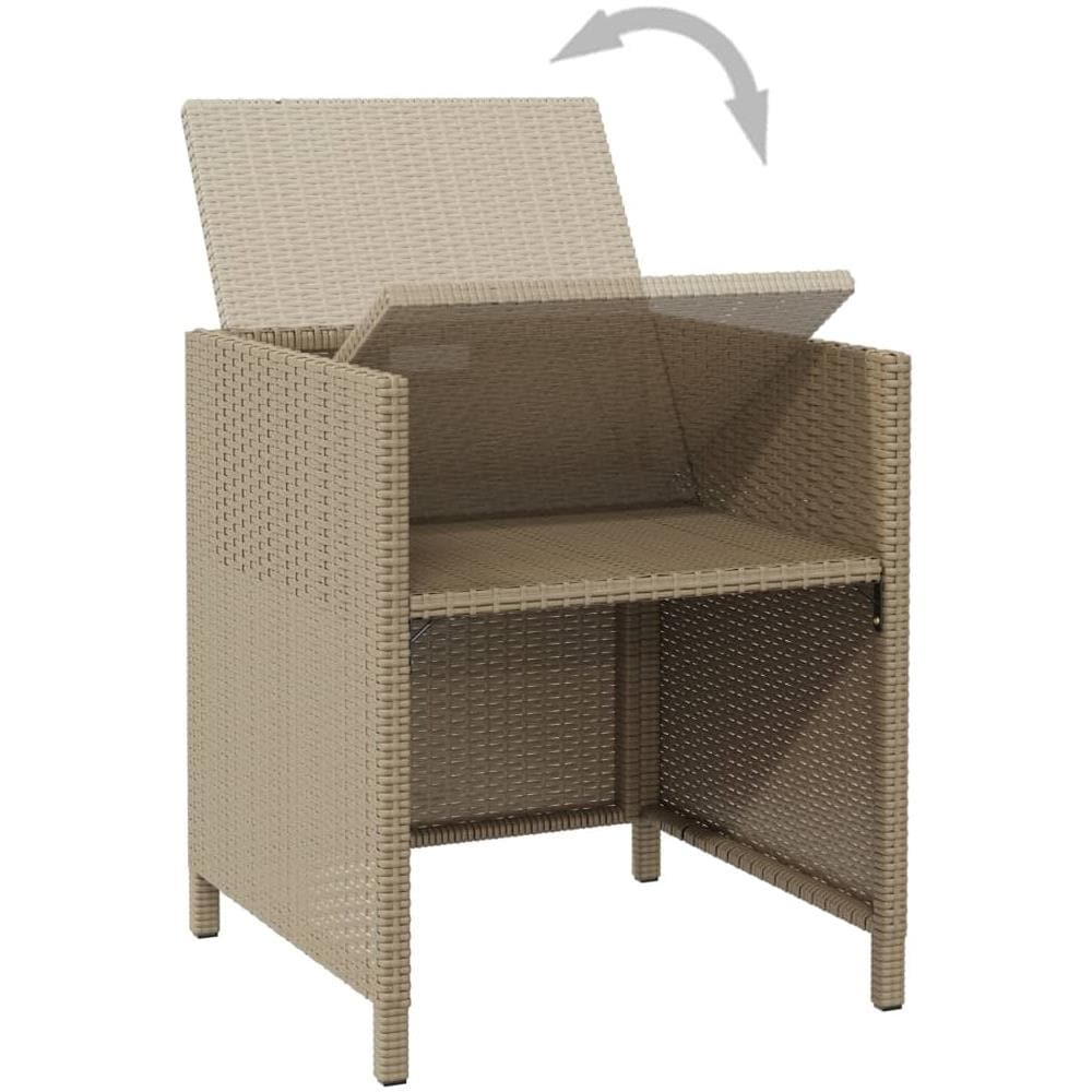 Sedie Da Giardino Con Cuscini 4 Pz In Polyrattan Beige - Foto 2