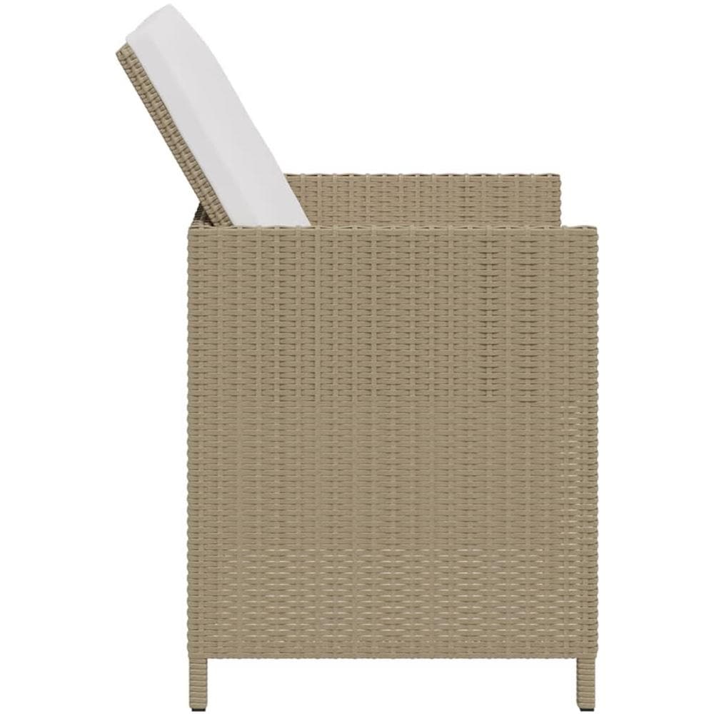 Sedie Da Giardino Con Cuscini 4 Pz In Polyrattan Beige - Foto 3