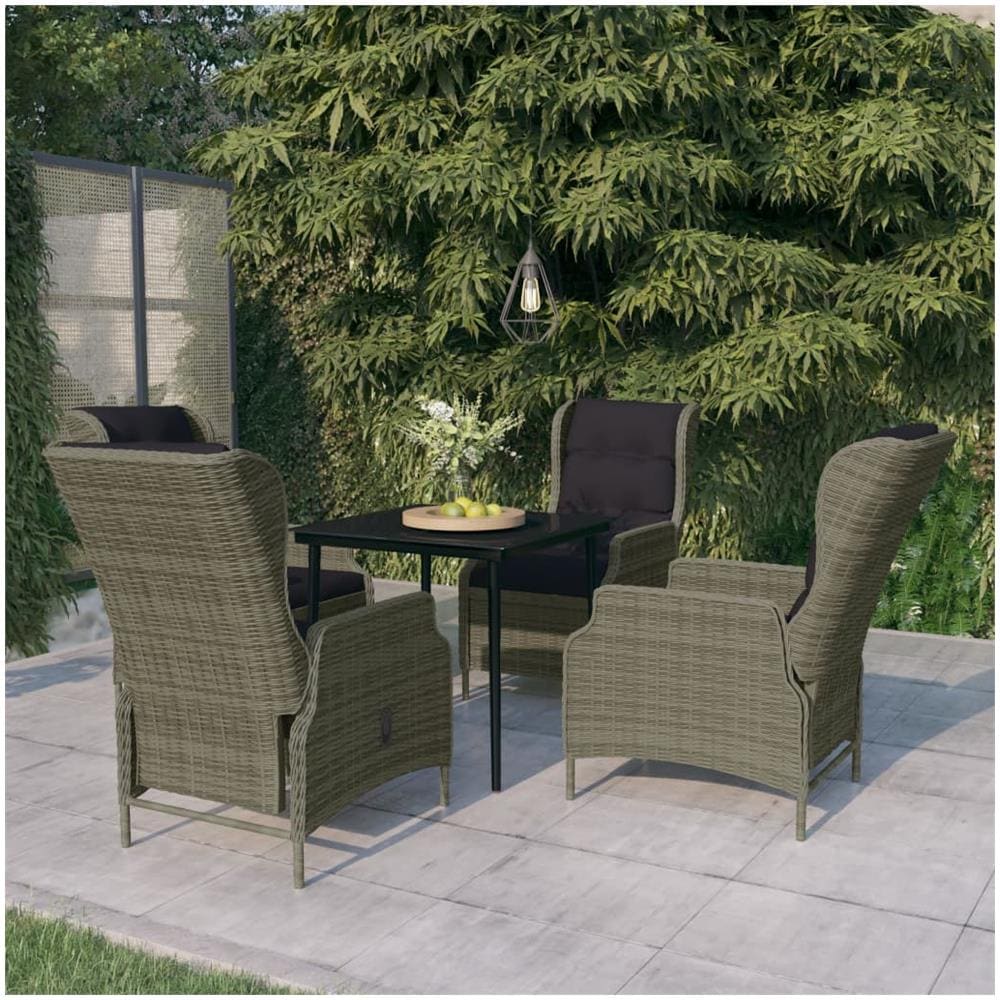 Set Mobili Da Pranzo Per Giardino 5 Pz Marrone - Foto 1