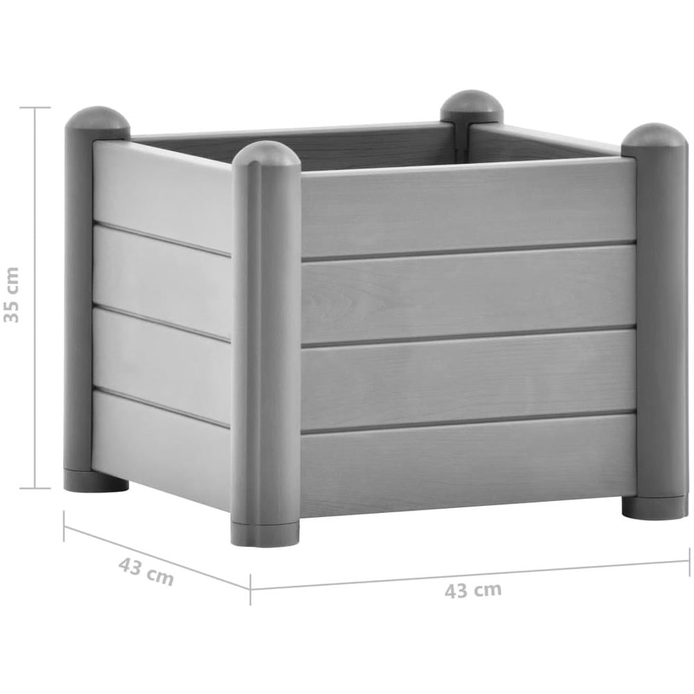 Letto Rialzato Da Giardino In Pp Grigio Pietra 43x43x35 Cm - Foto 4