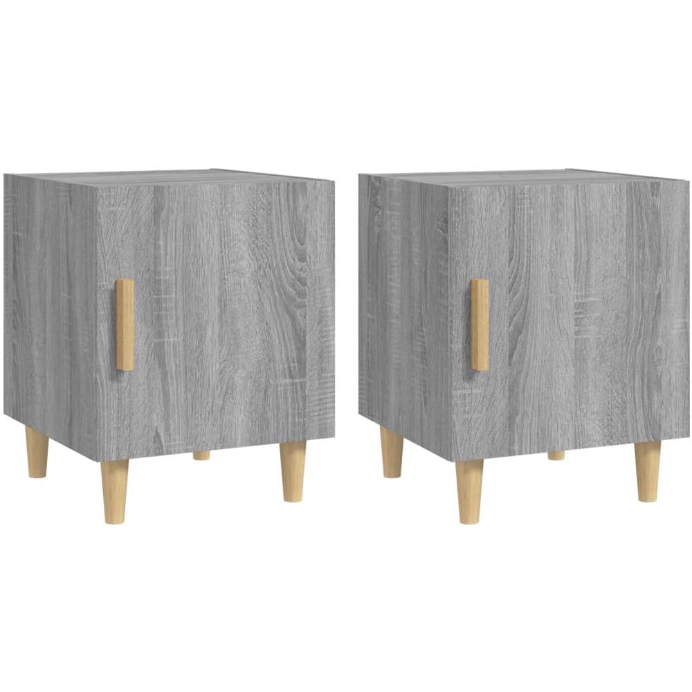 Comodini 2 Pz Grigio Sonoma In Legno Multistrato - Foto 1