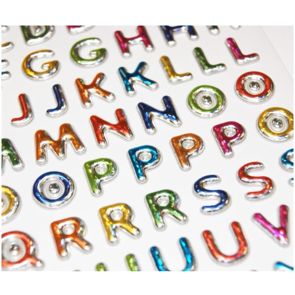 92 Adesivi - Schiuma - Alfabeto Colorato - Effetto Metallo - Foto 1