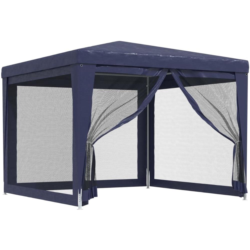 Tenda Per Feste Con 4 Pareti Laterali In Rete Blu 3x3 M Hdpe - Foto 2