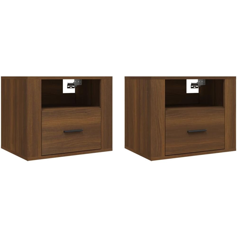 Comodini A Muro 2 Pz Rovere Marrone 50x36x40 Cm - Foto 2