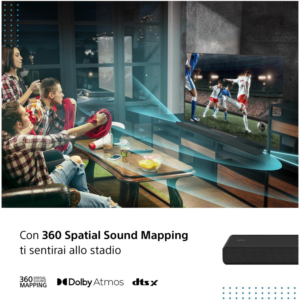 Soundbar HT-A3000 con Wi-Fi Bluetooth a 3.1 Canali Dolby Atmos e Doppio Subwoofer Integrato Colore Nero - Foto 9