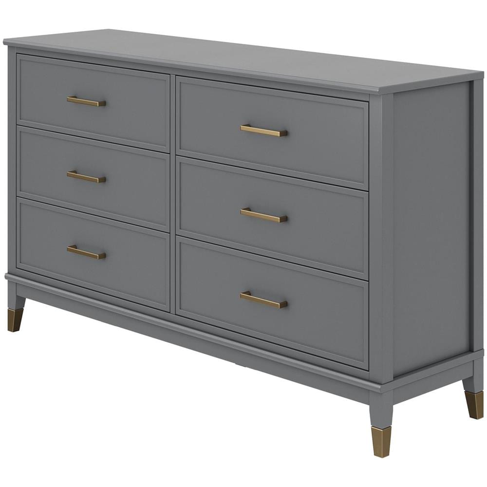 Westerleigh Comò Con 6 Cassetti In Mdf Grigio Grafite - Foto 1