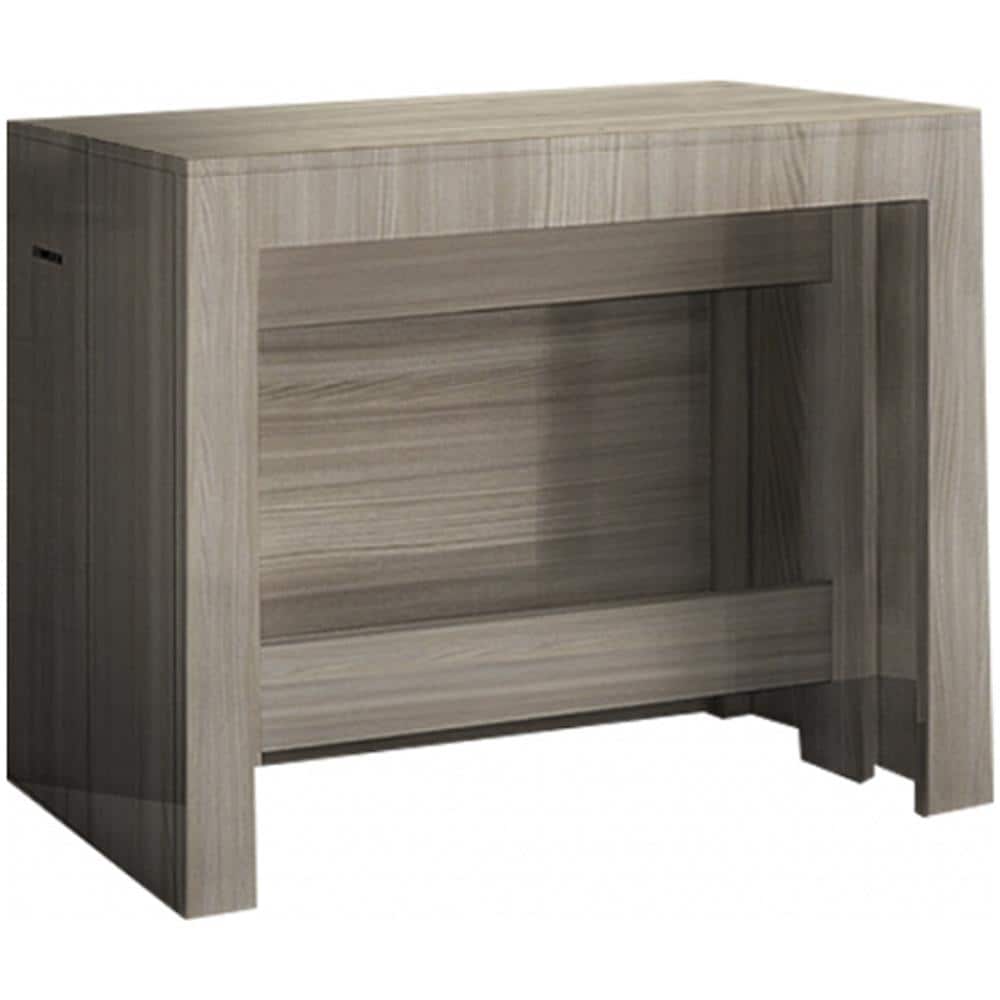 Tavolo Allungabile Martino, Consolle Allungabile Fino A 12 Posti, Tavolo Con Portallunghe, 100% Made In Italy, Cm 51/300x90h77, Olmo Perla - Foto 2