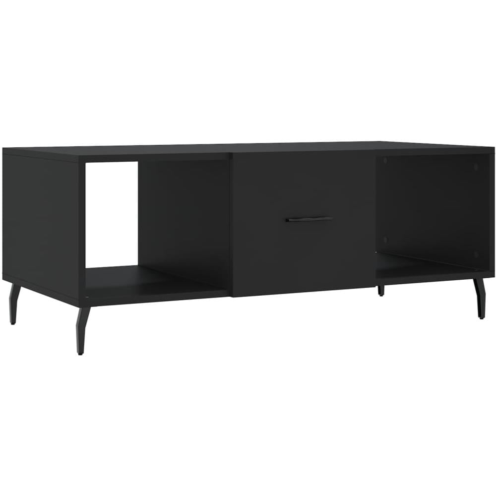 Tavolino Da Salotto Nero 102x50x40 Cm In Legno Multistrato - Foto 2