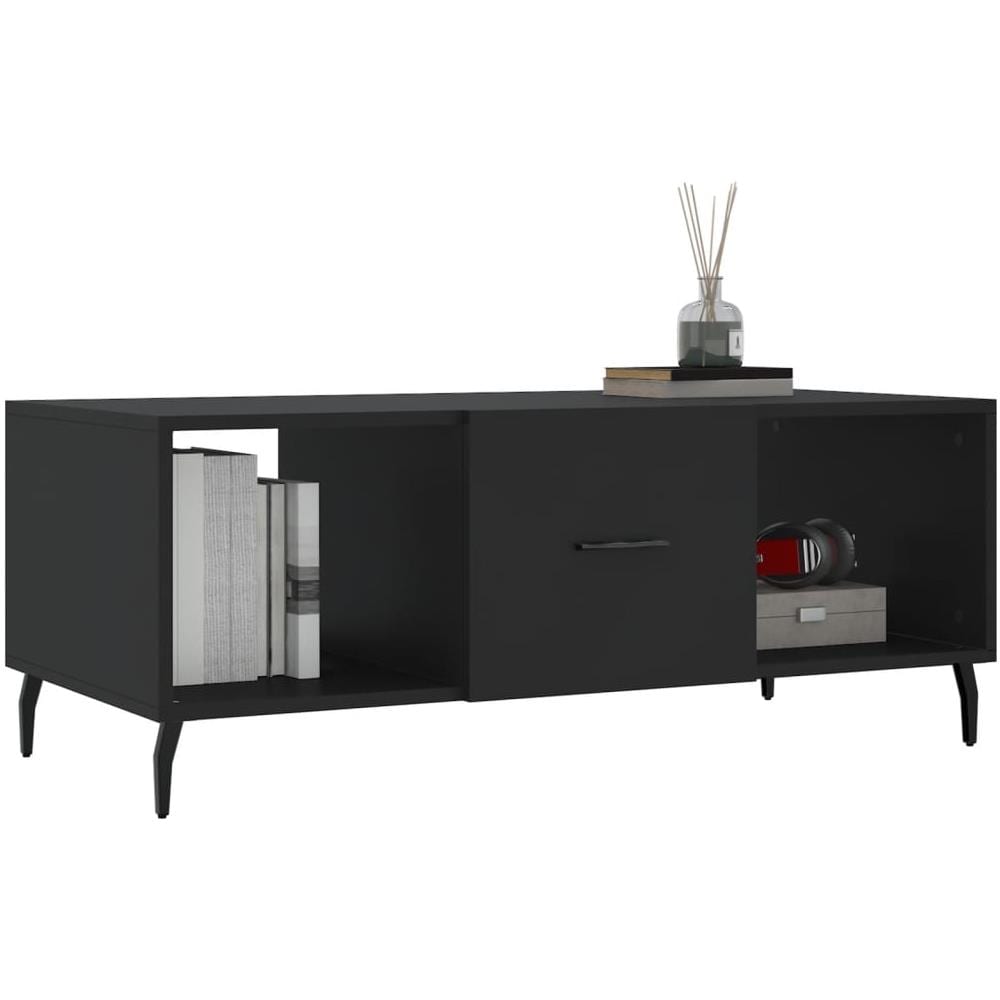 Tavolino Da Salotto Nero 102x50x40 Cm In Legno Multistrato - Foto 3