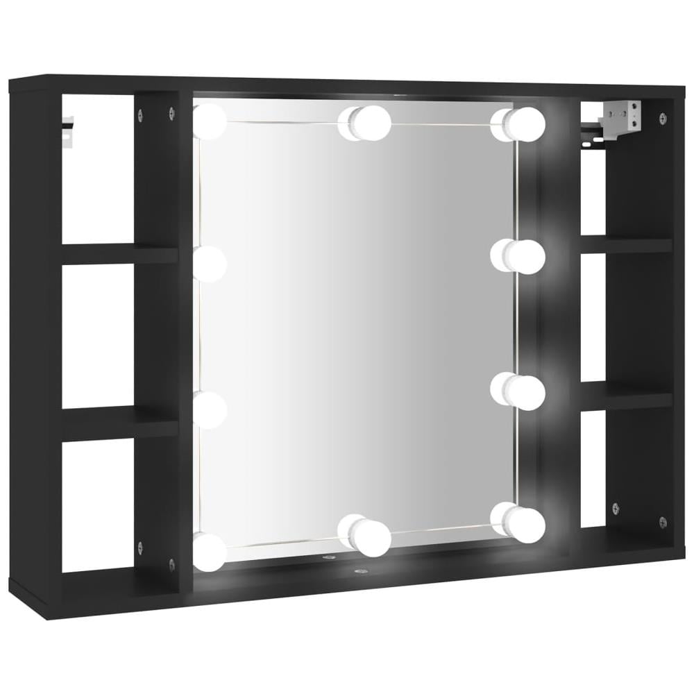 Mobile A Specchio Con Led Nero 76x15x55 Cm - Foto 2