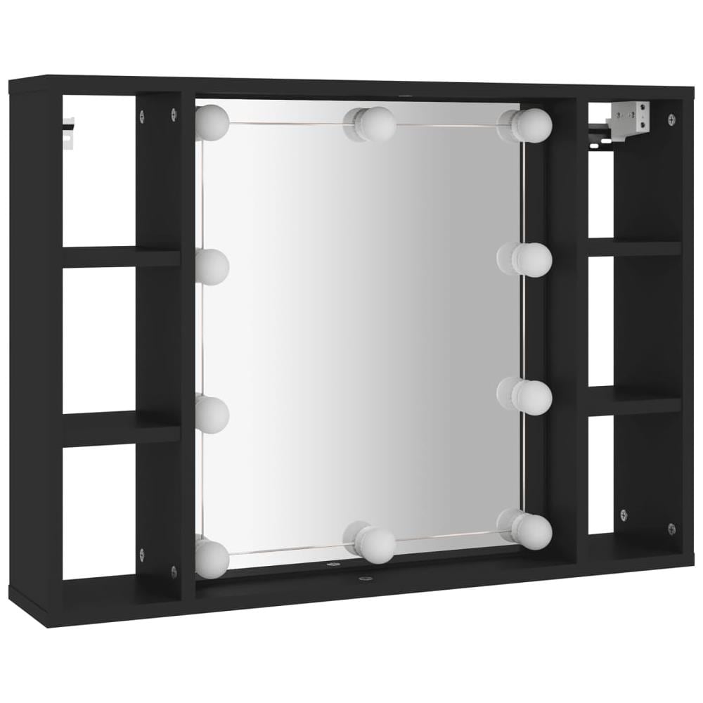 Mobile A Specchio Con Led Nero 76x15x55 Cm - Foto 3