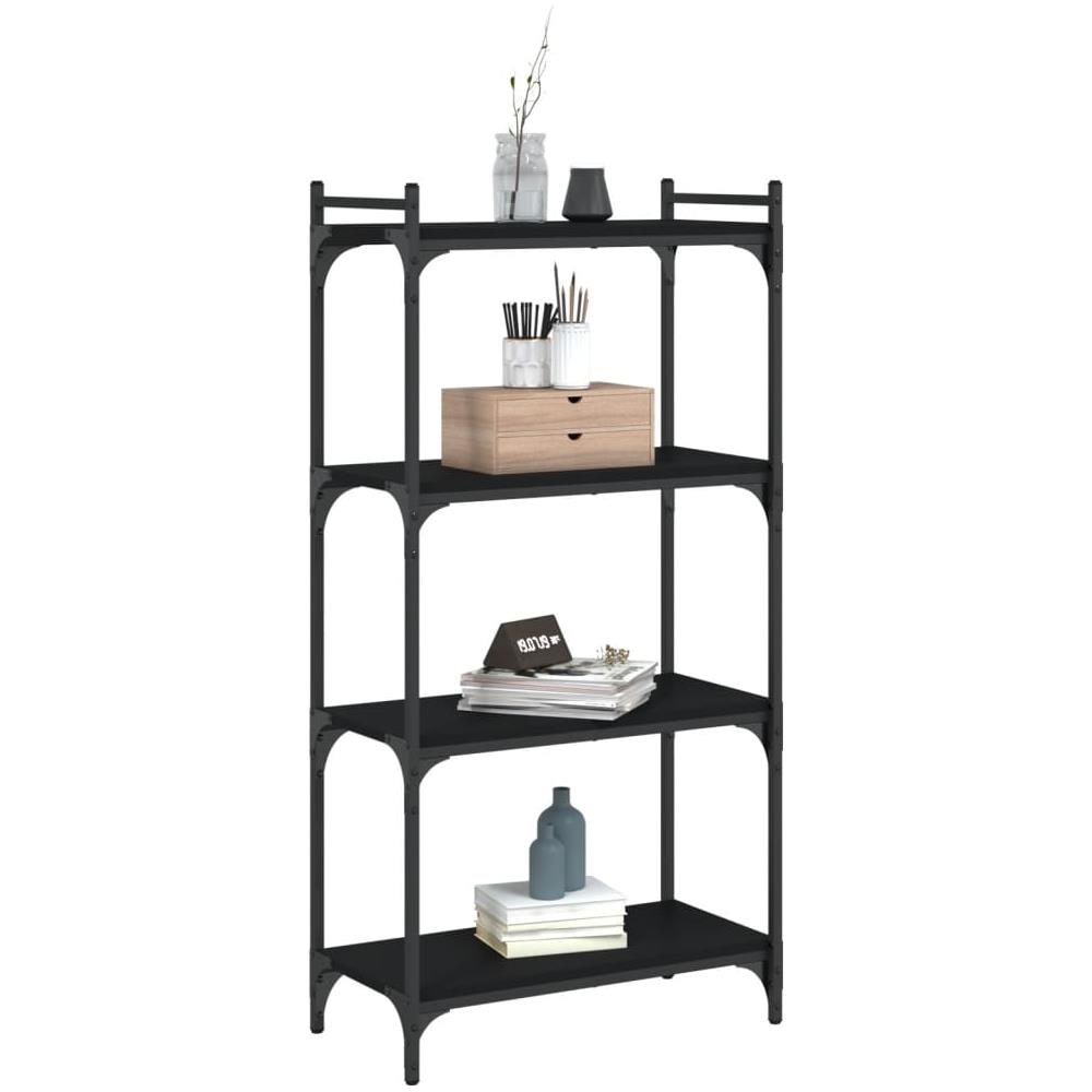 Libreria A 4 Ripiani Nera 60x30x120 Cm In Legno Multistrato - Foto 3