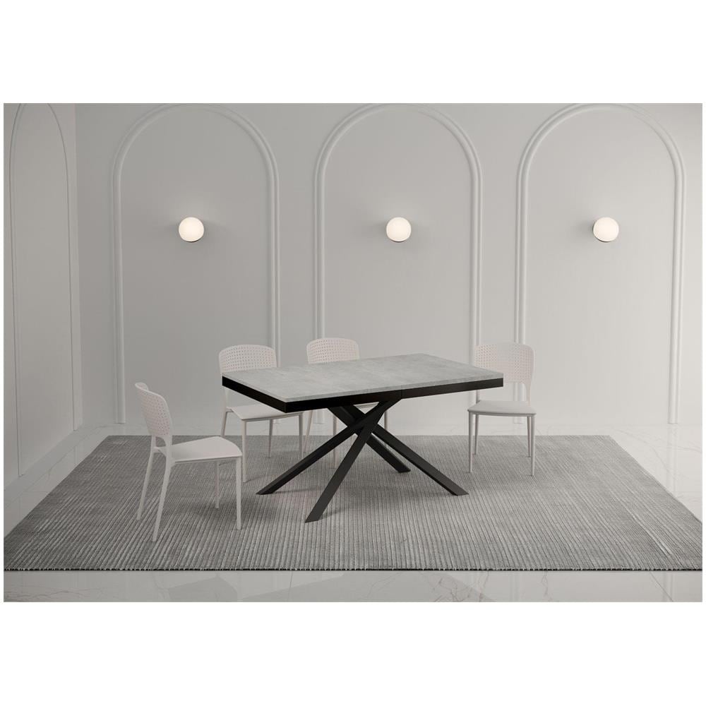 Tavolo allungabile 90x160/420 cm Karida Evolution cemento telaio antracite - Foto 2