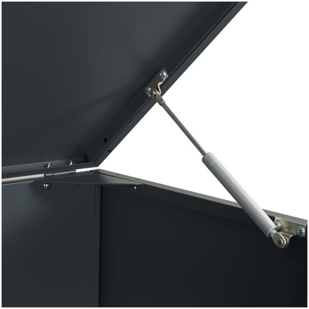 Copribidone con Ruote 3 Bidoni Antracite 207x79x117cm Acciaio - Foto 10