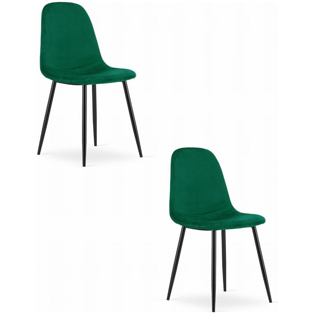 Sedia COMO - Design ergonomico in velluto verde scuro x2 - Foto 1