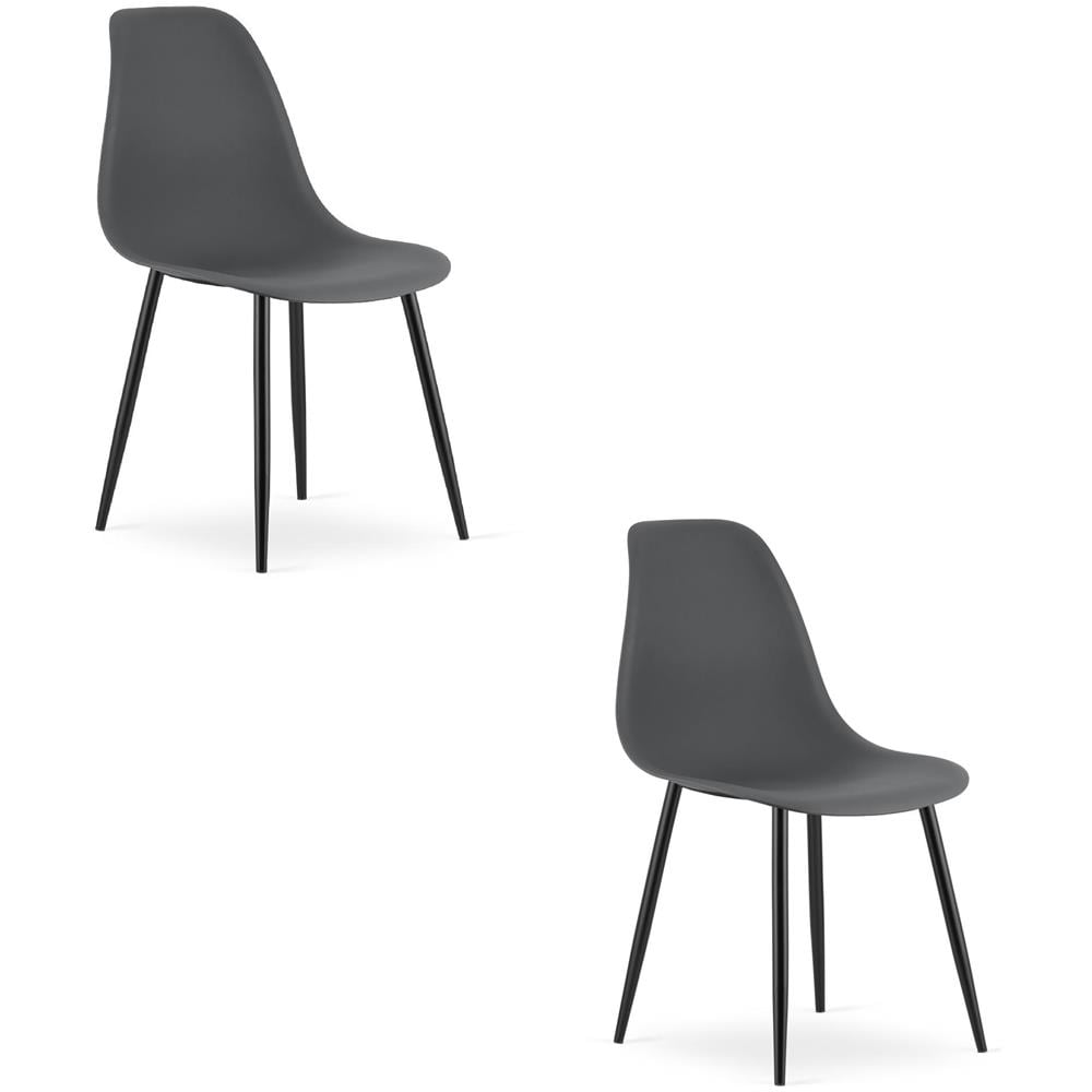 WAT Sedia da scrivania moderna grigio scuro x2 - Foto 1